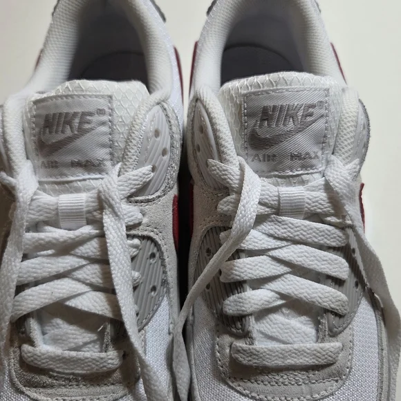 Nike Air Max White, Red And Gray Sneakers - Women's 8.5 / Youth 7 - Picture 6 of 8